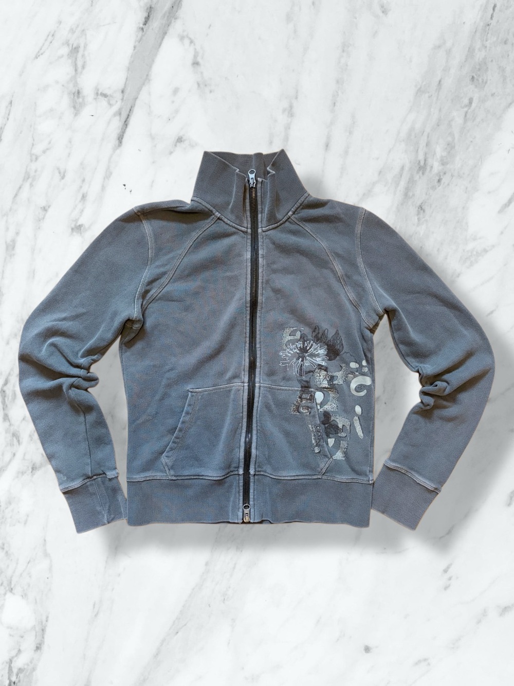Mexx | Women’s Off Green Full-Zip Floral Graphic Jacket